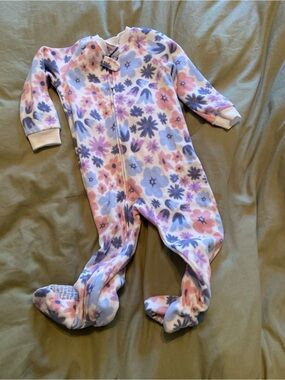 3T Carters Child of Mine - Floral Fleece One-Piece Pajamas